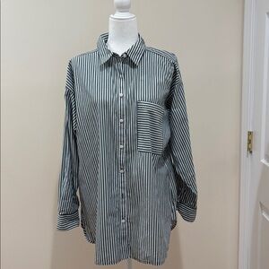 LOFT Striped Cotton Blouse